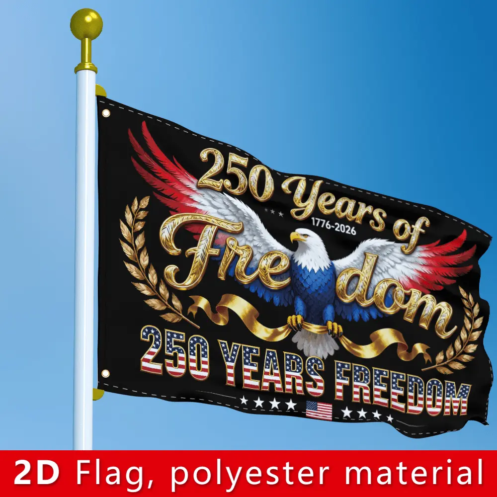 1pc Lightweight Synthetic Rectangle Decorative American Flag Banner - USA 250th Anniversary Stars and Stripes Print, Fade-Resistant Independence Day Decor for Outdoor Display Home Founding Celebration Backdrop