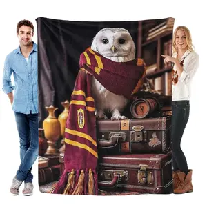 Wizard School Owl Flannel Blanket – Gentle on Skin, Multi-Size, Great for Air Conditioned Spaces & Magical Snuggle Moments