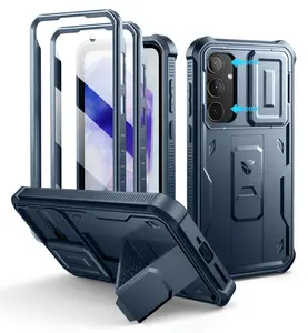Dexnor for Samsung Galaxy A35-5G Case, [2 Front Frame] [Built-in Slide Camera Cover & Kickstand] Heavy Duty Military Grade Protection Shockproof Phone Case with Screen Protector, 6.6 inch