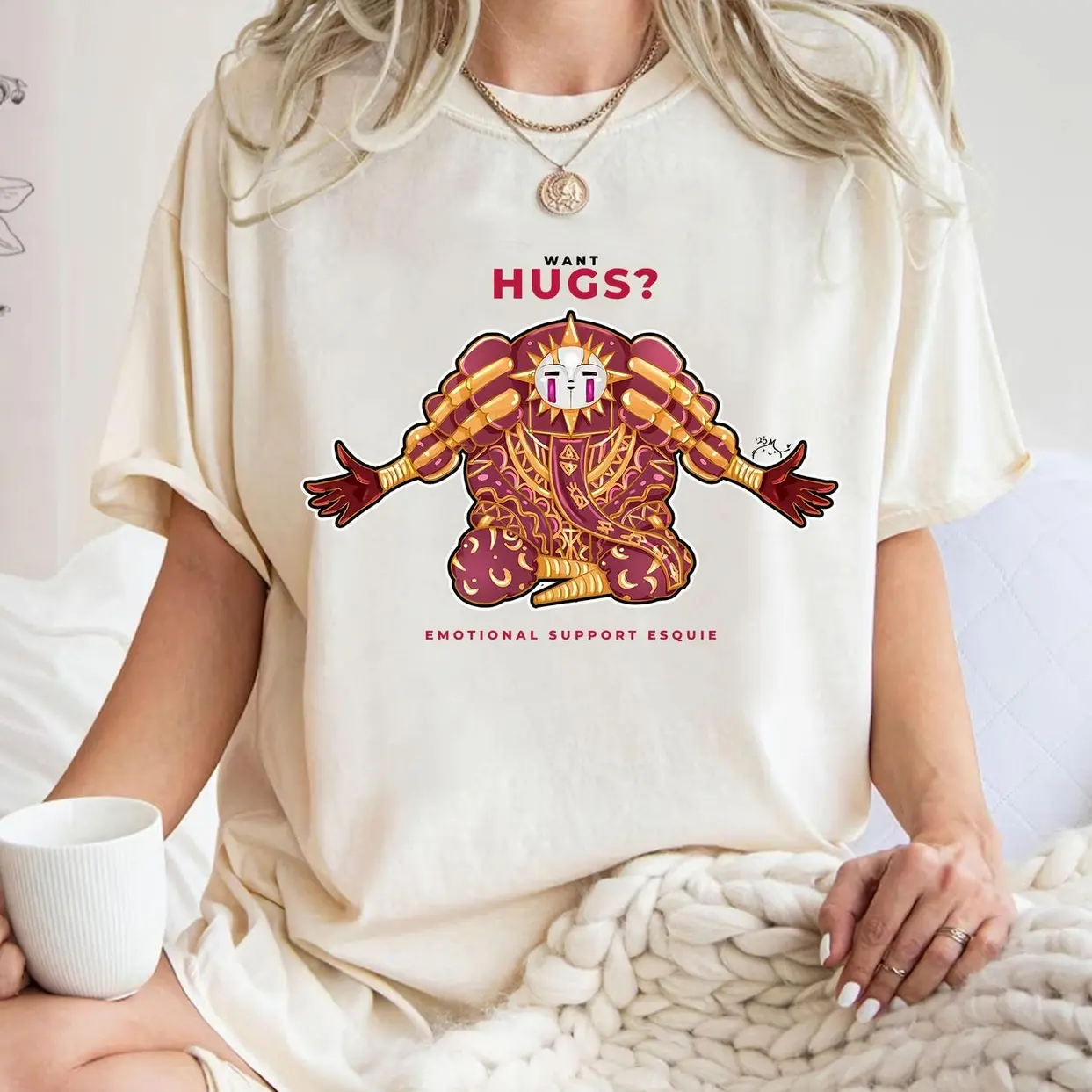 Esquie Clair Obscur Expedition 33 shirt, Esquie Want Hugs tee, Cool gamer gift T-shirt for him or her, Unisex Shirt