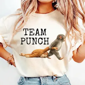 Team Punch Viral Monkey T-Shirt, Cute Humor Animal Shirt, Baby Monkey Punch Shirt, Viral Baby Monkey Meme