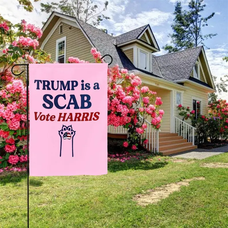 Kamala Harris 2024 Flag - Election 2024 Flag - Presidential Election Flag - Kamala Harris Yard Sign - Pink Garden Flag - Kamala Supporter Flag