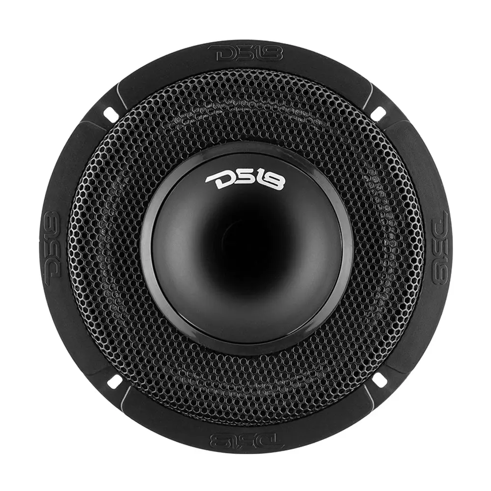 DS18 DS-PRO-HY6.4MSL PRO 6.5in Hybrid Midrange 4-Ohm Automotive Audio Loudspeaker with Built-in Driver, High Intensity, High Volume, Compact, Durable, Car Stereo Upgrade, Custom Car System Speakers