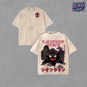 Lavender Town Ghost Comic Tshirt Hoodie True Shadow Warriors Heavyweight Vintage 90s Bootleg Anime Purple Poison Acid Wash Streetwear Graphic Tee Premium