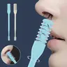 2 Pcs Double-Sided Knife Nose Hair Scraper with Storage Box, Portable Manual Nose Hair Removal Razor Kit for Men & Women, Beauty Hair Removal Solution, High-Quality Trimmer, Washable 360-Degree Rotating Nose Hair Trimmer - Nose Care Tools