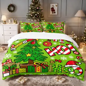 Christmas Tree Print Duvet Cover Set, Festive Bedding Set with Colorful Gift Boxes, Cozy and Soft Microfiber Material, Ideal for Holiday Bedroom Decor and Winter Cheer, Includes 1 or 2 Pillowcase - No Filler