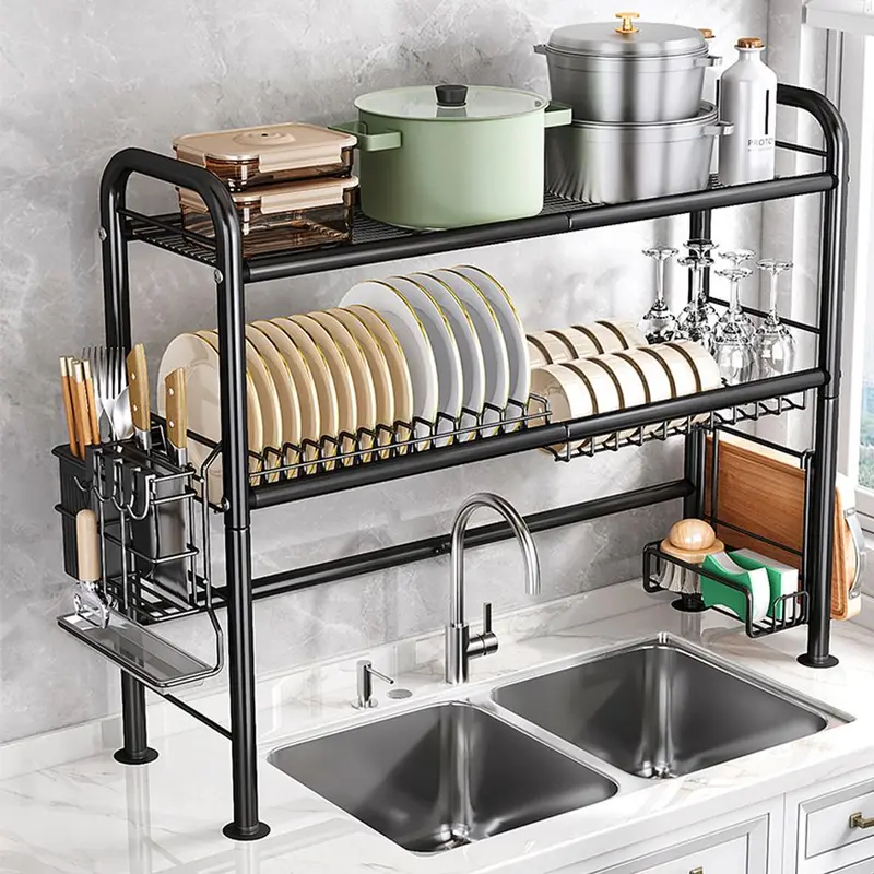 Over Sink Dish Rack, Kitchen Sink Storage Rack, Single/double Layer Over The Sink Dish Drying Rack, Kitchen Organizer, Modern Storage Rack for Kitchen Sink, Household Storage Organizer, Dish Drying Organiser