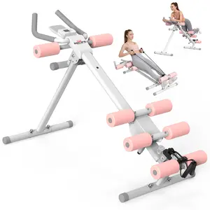 RELIFE Foldable 5-in-1 Core Trainer Adjustable Full-Body Workout Equipment with LED Monitor Silent Sliding Home Gym Fitness Machine 440LBS summerwins