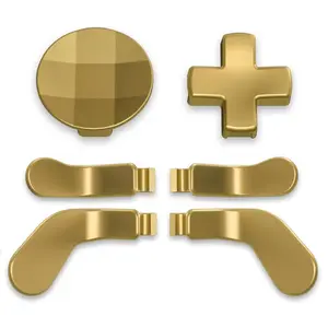 eXtremeRate 6 in 1 Metallic Hero Gold Magnetic Stainless Steel D-pads Replacement Back Paddles for Xbox Elite V1/V2 Controller Direction Keys Back Buttons for Xbox Elite & Elite Series 2 Controller