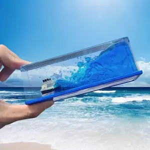 Ocean Drift Wave Toy with Ship – Liquid Motion Desk & Car Decor | Relaxing Moving Sea Scene, Stress Relief Sensory Toy for Dashboard & Office