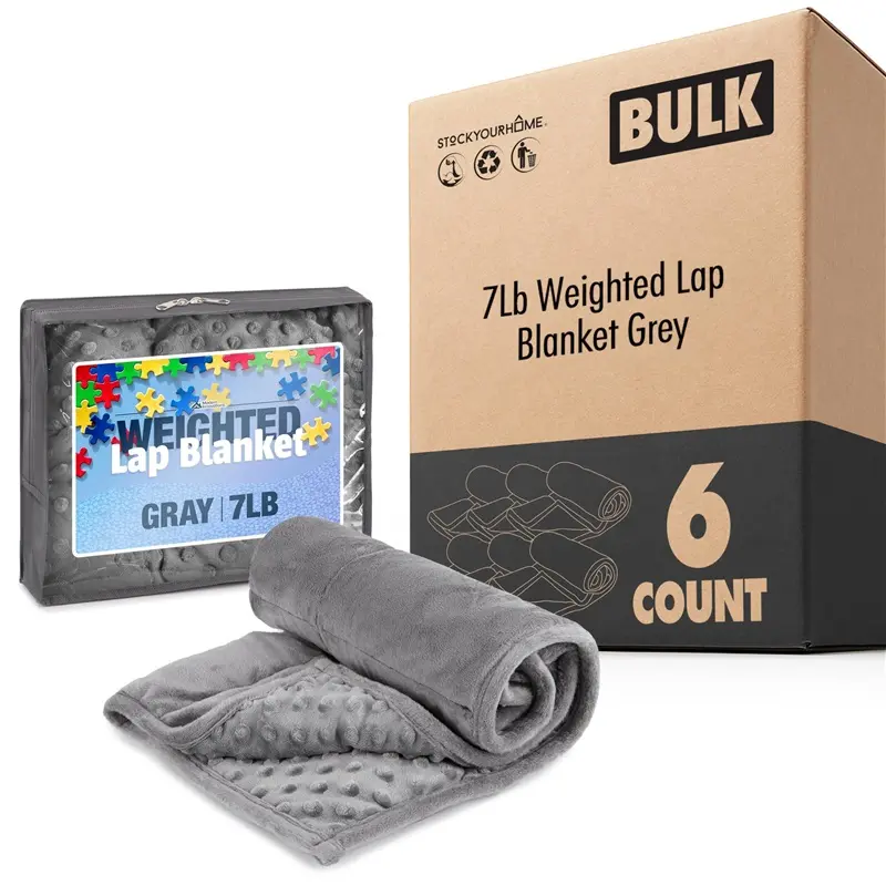 Weighted Lap Blanket Grey 7Lb 6 Pack