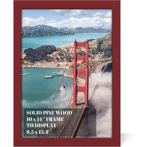 10x14 inch  Picture Frames for Wall , Painting Frames Rectangle  Scan Picture Frame for Family Walls Decoration,Anniversary,Wedding,Christmas,Halloween,Shower,Certificate (Red)