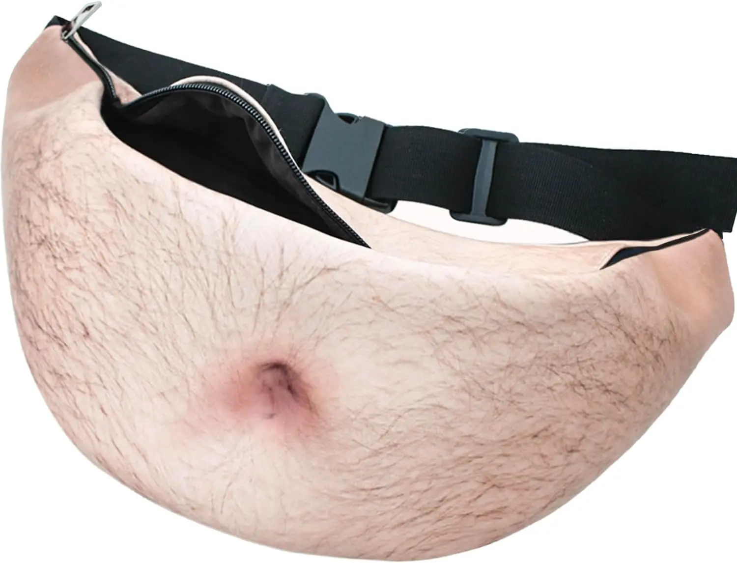 Hairy Beer Belly Button Fanny Pack - Men's Belt Bag for White Elephant, Gag & Boss Day Gifts (Adult Birthday Gifts from Family)