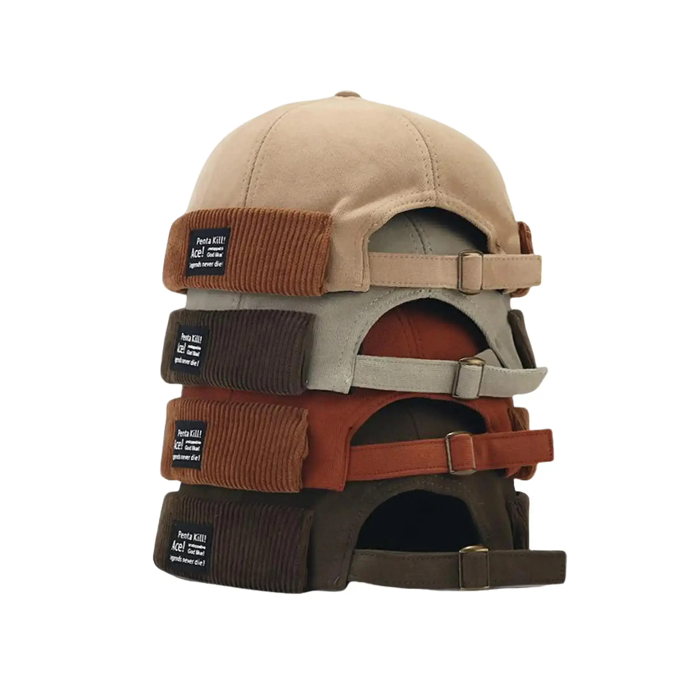 Unisex Suede Blend Cotton Brimless Skull Cap - Adjustable Buckle, Lightweight Non-Elastic Fabric, Multi-Color, Retro Hip Hop Style, Letter Print, No Lines Design, Funny Hat for Valentine's Day & Casual Wear