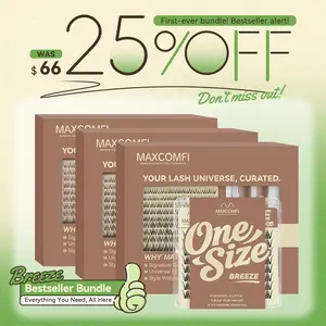 MaxComfi Spider Lashes Breeze | DD Curl Kylie&Kim Lashes Vibe but Better Long-Lasting Waterproof & Super Soft&Thin Band | Venus Velure Waterproof Long-Lasting Natural Daily  Beginner-Friendly DIY Lashes for Flawless Voluminous Look Trendy Must-Have