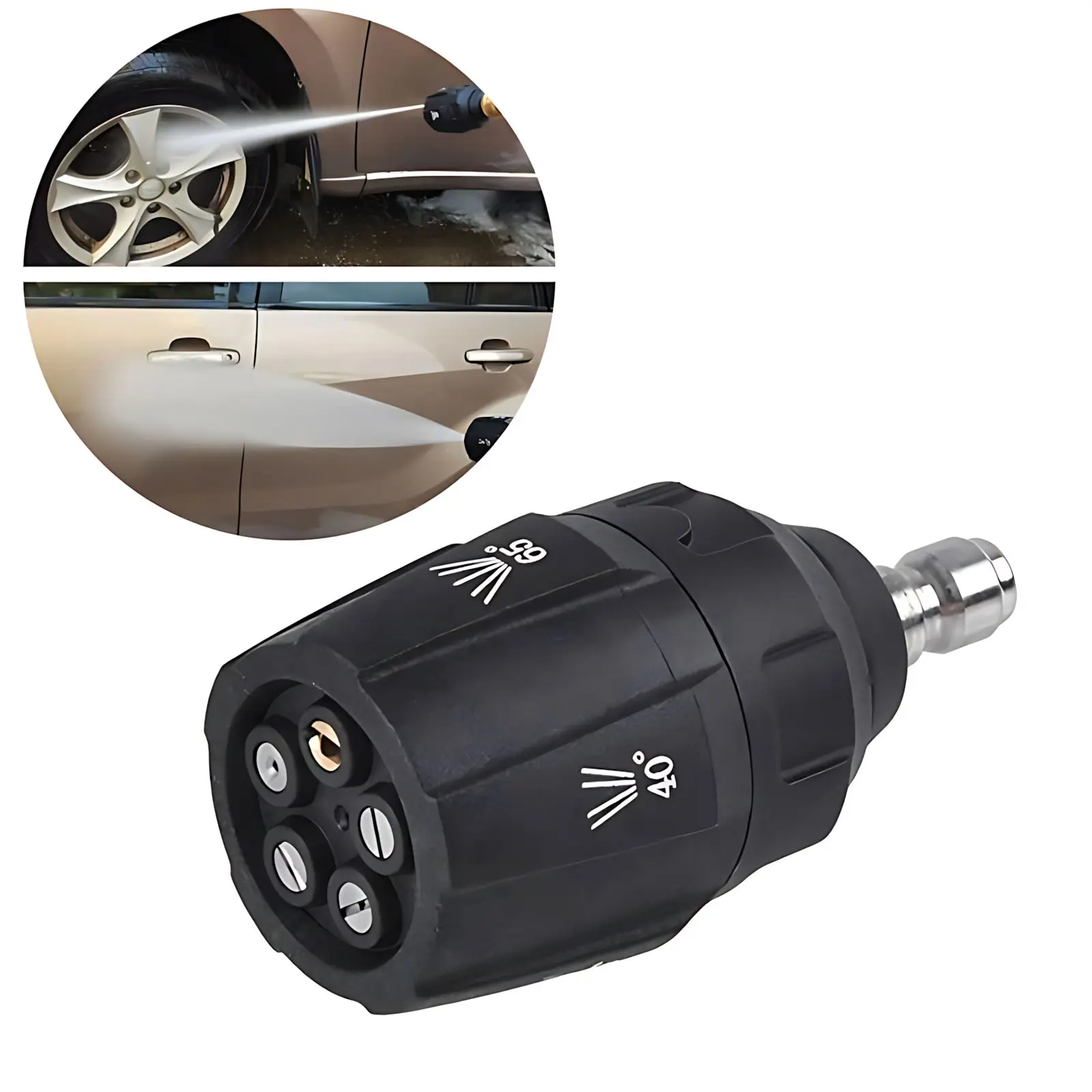 5-in-1 High-Pressure Car Wash Nozzle, Multi-Mode Water Sprayer with Quick Connector, Durable Tool for Vehicle Cleaning