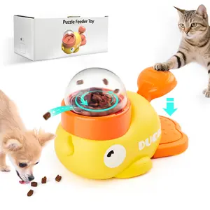 Cats Dogs Puzzle Treat Dispenser Toy,  Interactive Duck-Shaped Kibble  Automatic Feeder for Cats and Dogs of All Life Stages, IQ Training for Pets