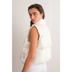 Sofia Puffer Vest- Iridescent White