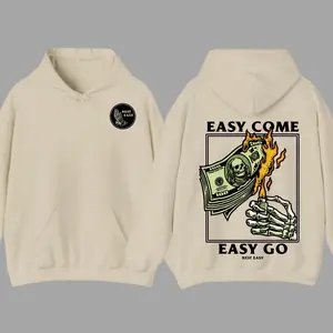 Rest Easy Hoodie - Easy Come Easy Go Skeleton Design, Ideal for Casual Wear, Comfortable and Stylish, Gift for Men, Gift for Women, Gift for You Menswear Sweaters