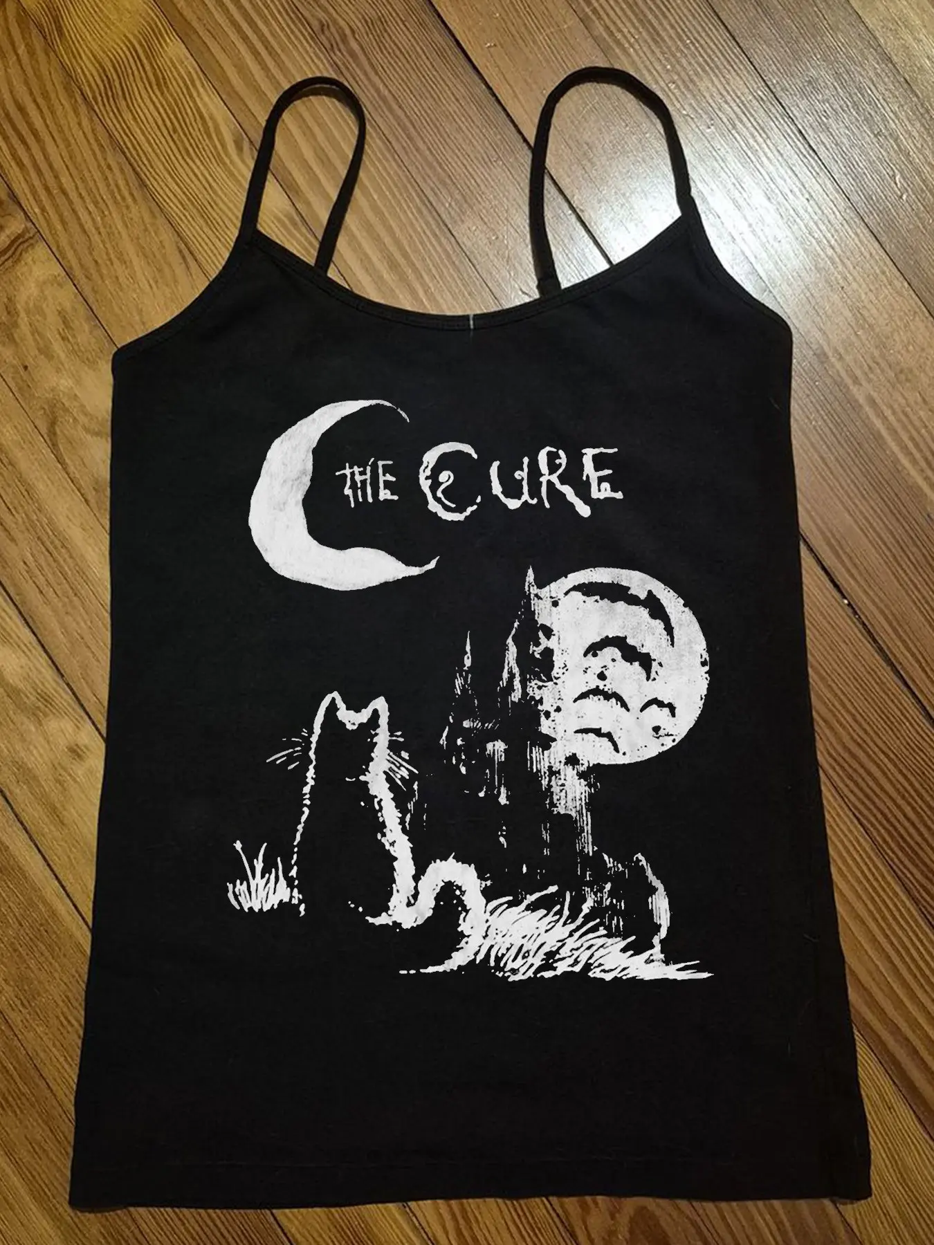 Women's the Cure Theme Print Bodycon Tank Top, Sexy Slim Fit Adjustable Strap, Casual Short Sleeve Vest for All Seasons, Casual Summer Sleeveless Top, Casual Sleeveless Tops, Womenswear