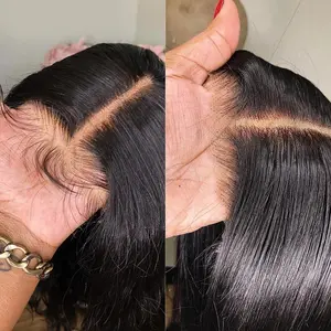 Wear And Go Glueless Straight Wigs 6x4 Transparent Lace Closure Wig Brazilian Human Hair Ready To Wear Pre Cut Nature Hairline