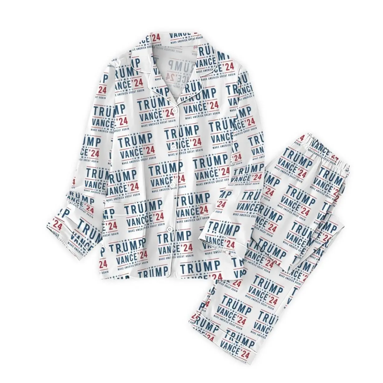 Trump Vance 24 Christmas Pajamas,, 47 President Trump Pajamas Pants, Trump Fight Shirt, Vice President JD Vance Shirt, Republican