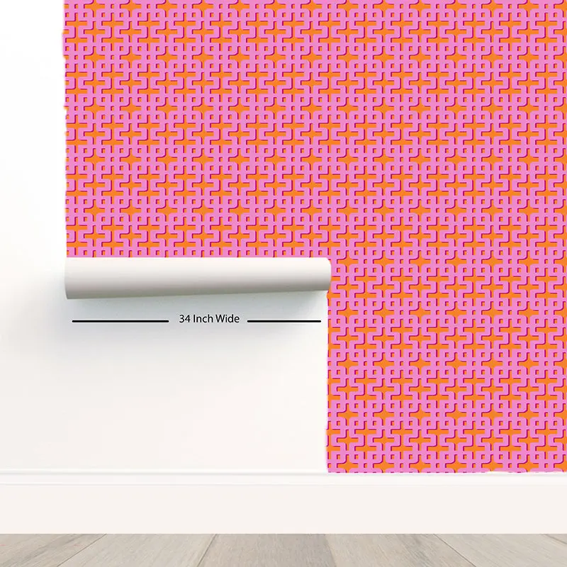 Chiang Mai Pink Orange Peel and Stick Wallpaper