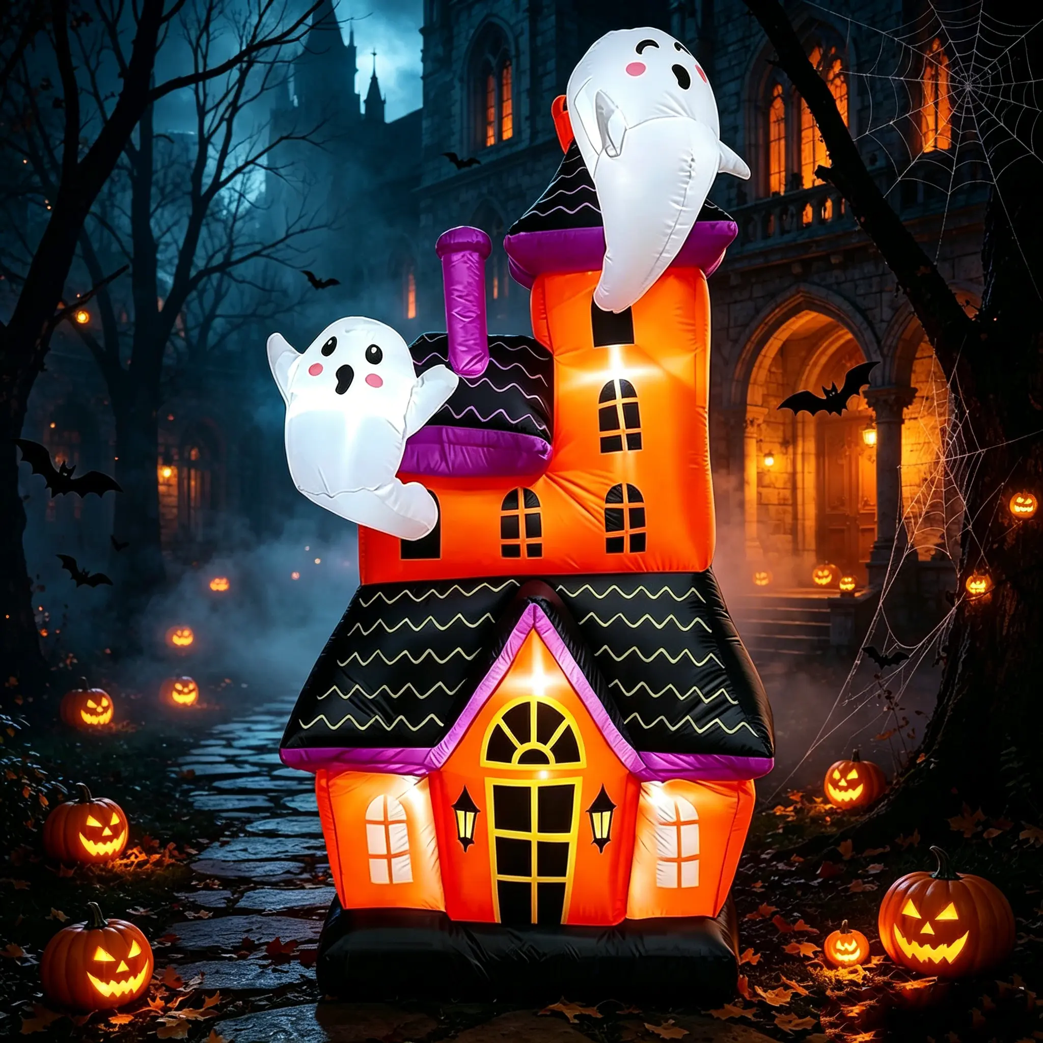 6FtTikTokPreferredOrnamentSeasonalInflatableMultiFloorHouseDecorationTwoSoftMistAttachmentsLowBrightInstalledLightExteriorDecorationMinimalSpaceSeasonDecorEvenSurfacePositioningExternalTeenFallPastimeLargePlotDwellingOuterSeasonDisplay