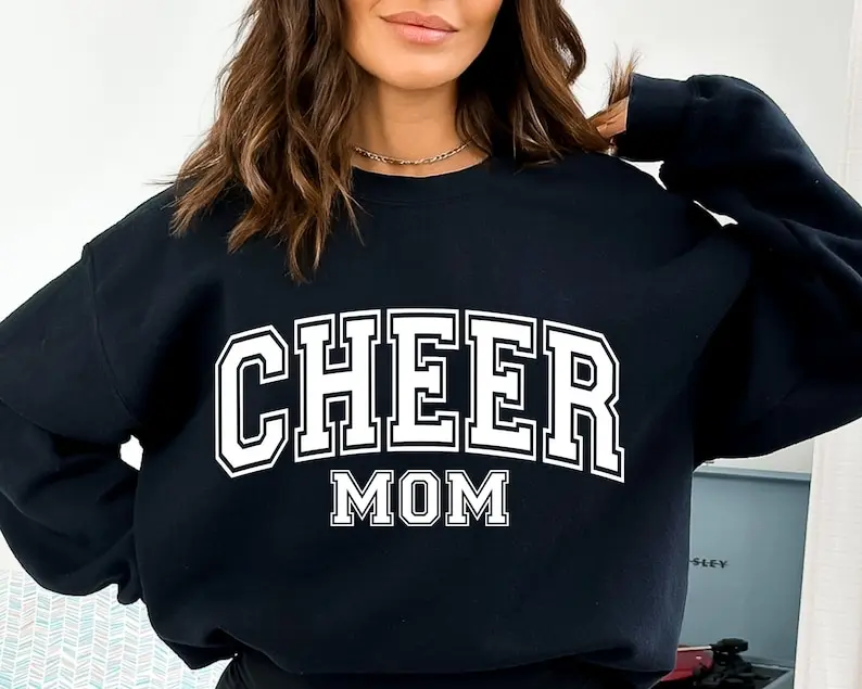 Cheer Mom Sweater, Cheer Mom Jersey Font Sweater, Cheer Mom Varsity Sweater, Cheer Mom Shirt Sweater, Cheerleading Sweater, Cheer Mama Sweater, Cheer Mom sweater