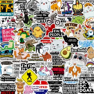 300 pcs Funny Stickers For Adults, Dirty Prank Meme Hilarious Sticker Pack for Laptop, Hard Hat, Work, Water Bottles, Computers, Vinyl Waterproof