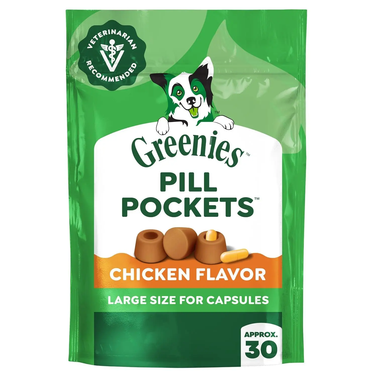 Greenies Pill Pockets for Dogs Large Size, Dog Treat Pouch for Capsule Medication, Peanut Butter Flavor, 15.8 oz. Pouch