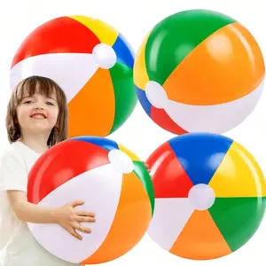 2/4 Pack 20 Inch Rainbow Beach Balls, Large Inflatable Pool Toys, Party Decor, Adult & Kids Birthday Gifts, Hawaiian Beach Games