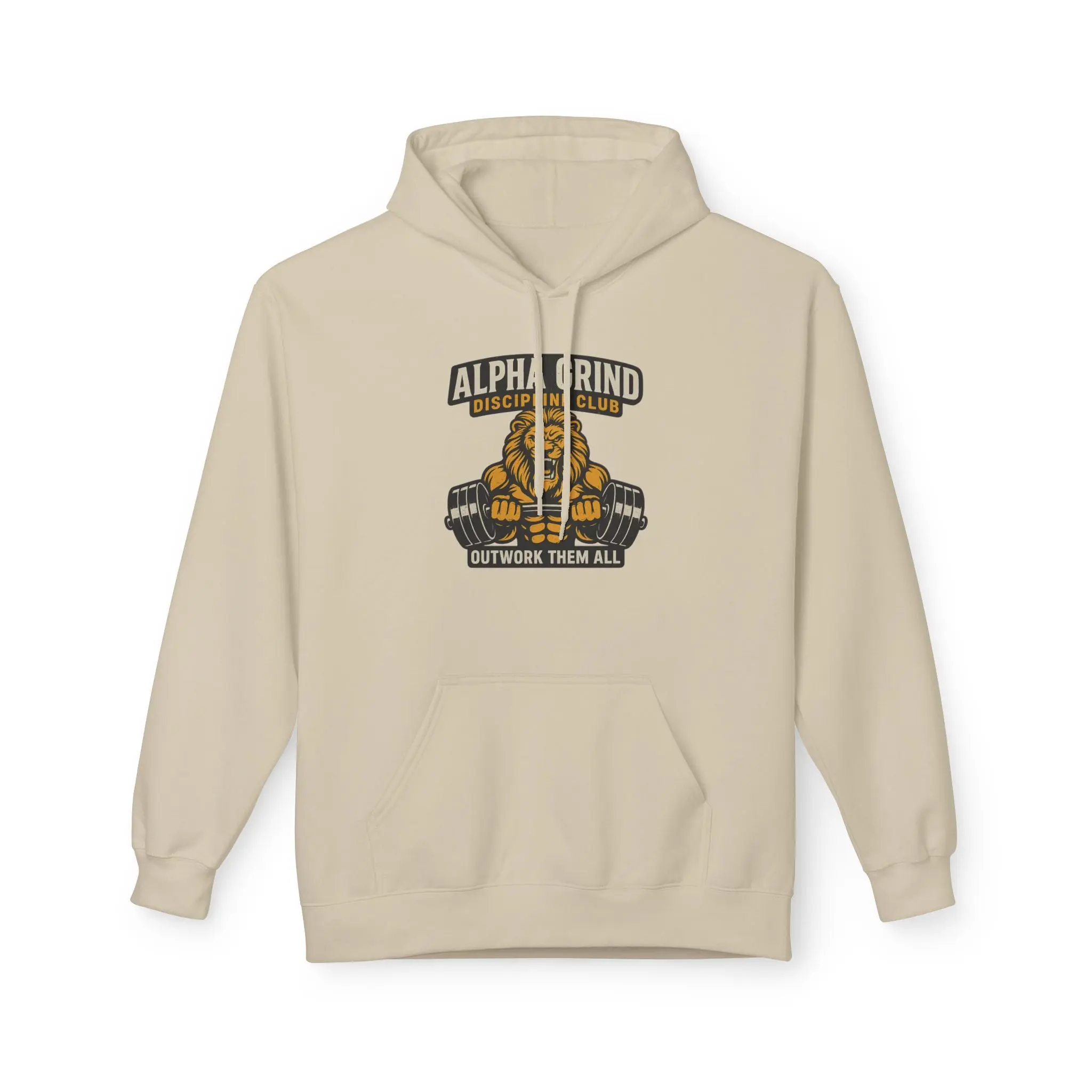 Alpha Grind Midweight Softstyle Fleece Hoodie (front design) – Gym Apparel