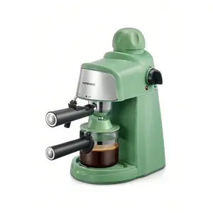 Espresso Machine, 3.5Bar Espresso And Cappuccino Machine With Fast Heating Function, 1-4 Cups Coffee Maker With Milk Frothing Function And Steam Wand (Green)