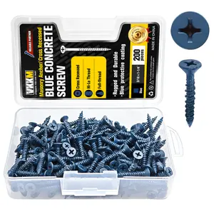 VKKM 200 Pcs 3/16" x 1-1/4" Phillips Flat Head Self Tapping Screws, Carbon Steel – No Pre-Drilling for Metal, Wood & Drywall, Free Bit Included