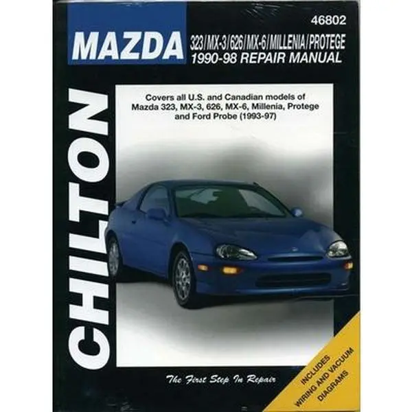 USED Book - Mazda 323/MX-3/626/Millenia/Protege 1990-98 Repair Manual: Covers All U.S. and Canadian Models of Mazda 323, MX-3, 626, MX-6, Millenia, Protege and Fo by Chilton Publishing (Paperback) - english