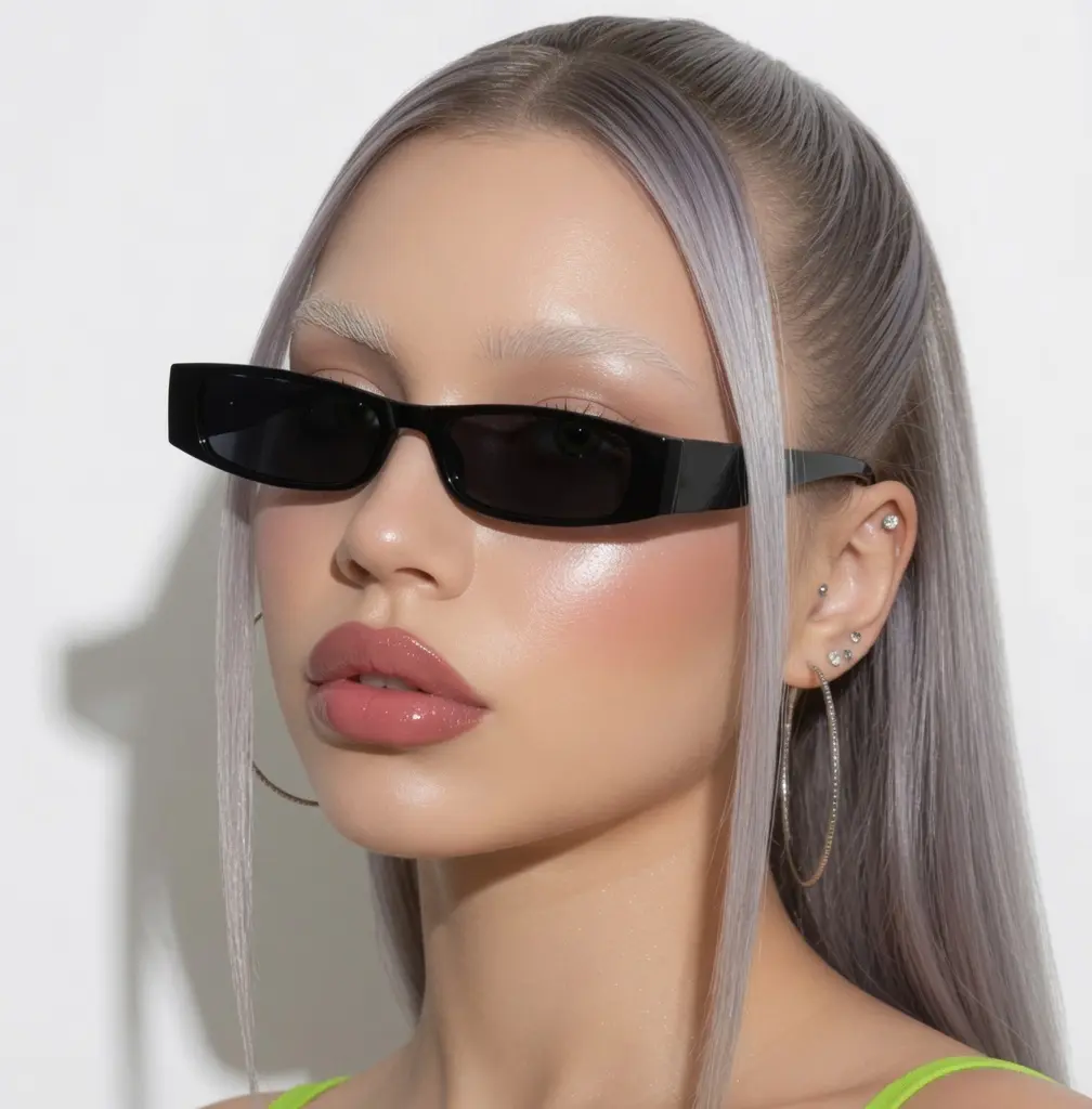 Women's Vintage Small Rectangle Sunglasses - UV-Protective Fashion Eyewear Accessory