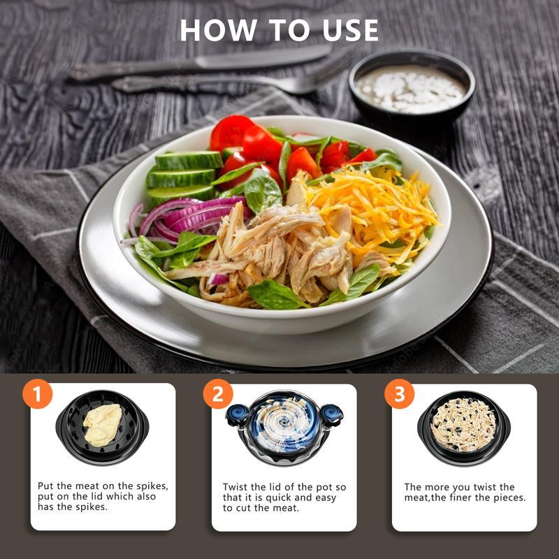 Chicken Shredder, 2025 Pro Chicken Breast Shredder Tool Twist Large, Visible Meat Shredder Machine with Widened Anti Slip Mat Fix, Suitable for Tocas, Buffalo Chicken Dip, Dishwasher Washable