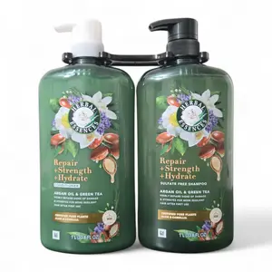 HERBAL ESSENCES Repair, Strength & Hydrate Haircare Shampoo & Conditioner Set – Argan Oil & Green Tea Cleanser for Adult Dry Hair, 33.8 fl oz Each, Smooth Hair Result