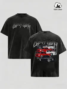 Vintage Washed Chevy Gang  Graphic T-Shirt, Classic Old School Truck Tee for Men, Casual Cotton Top, Perfect Gift for Him, Trendy Retro Menswear