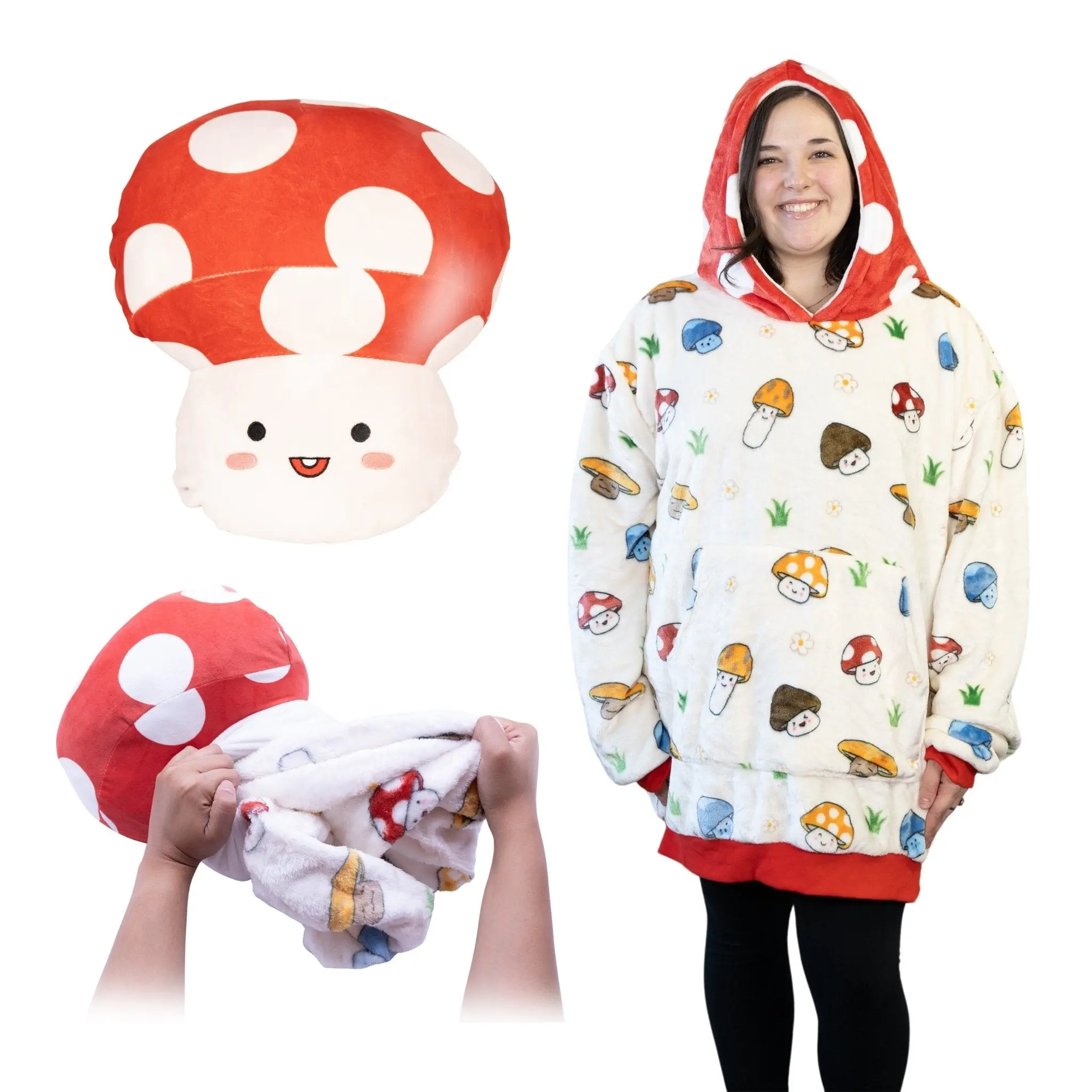 Mushroom Snugible | Blanket Hoodie & Pillow