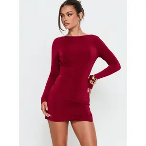 Corynn Long Sleeve Mini Dress Plum