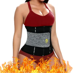 1PC Women Sauna Waist Trainer Bandage Female Fitness Reducing Sweat Waisted Trimmer Bustier Lady Workout Belly Belts Ladies Exercise Modeling Straps Woman Underbust Bodies Shaper Girdle  Black Grey Adjustable Athletic Smooth Comfort Breathable