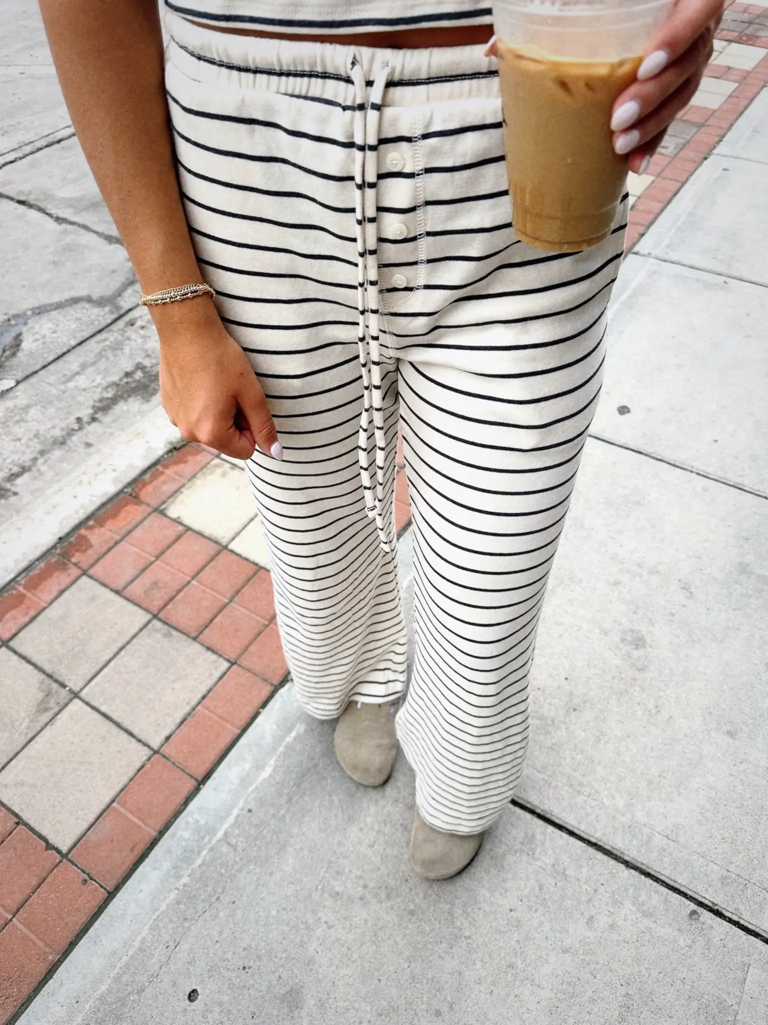black and cream striped pants black and cream striped pants