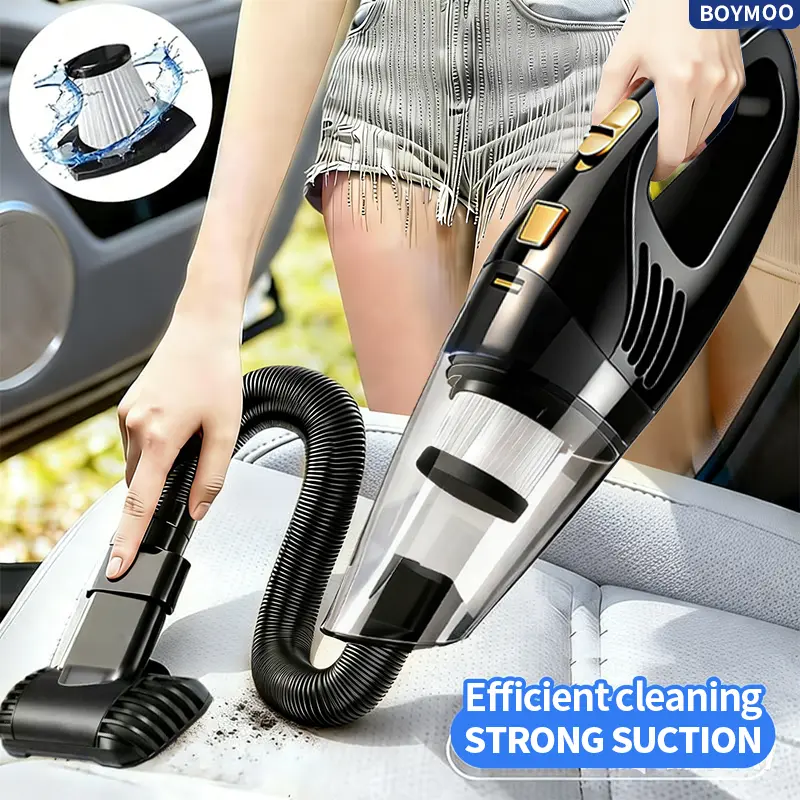 Cordless Car Vacuum Cleaner, 6000pa Powerful Suction Lightweight Handheld Vac, Rechargeable Portable Handheld Vacuum, Mini Compact with Crevice Tool, Extension Hose & Cleaning Accessories for Car Interiors, Home