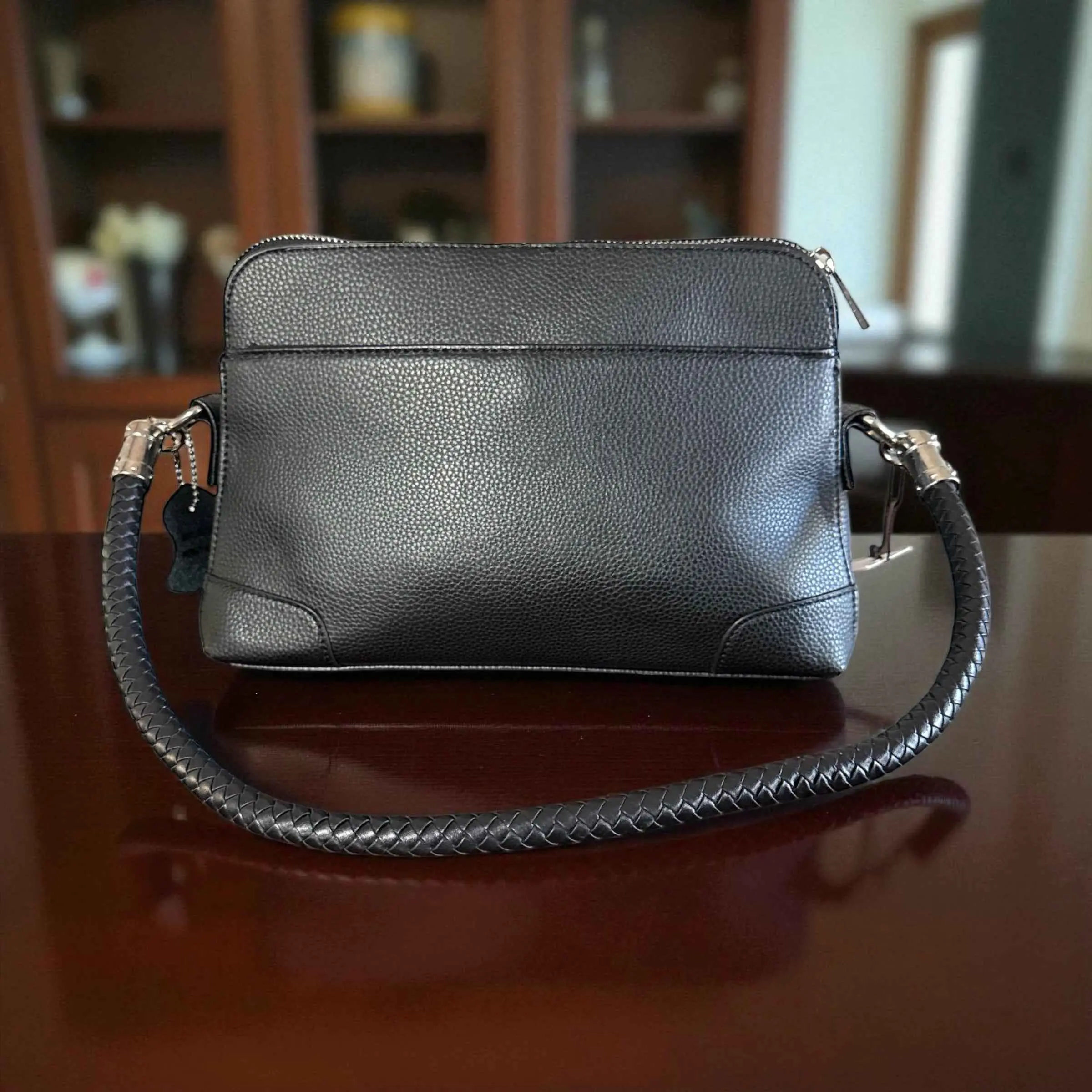 Genuine Leather Black Handbag - Classic Leather Handbag