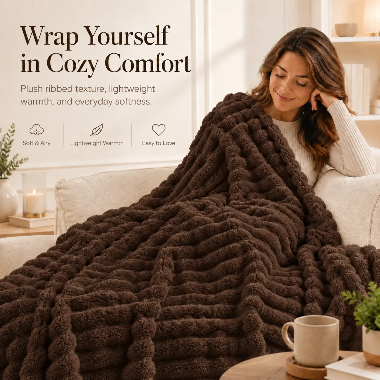 【Black Friday Cozy Pick | TWIN Size】UFIST Cozy Plush Blanket - Buttery-Soft Premium Fabric, Warm Lightweight Blanket for Twin Bed/Couch, Stylish Home Decor, All-Season Gift for Adults