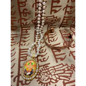 Handmade Japamala Ganesha Yoga Necklace Pearls Beads Meditation Mala