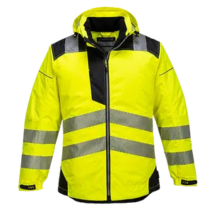 Portwest T400YBRM Vision Reflective Hi-Vis Rain Jacket - Medium