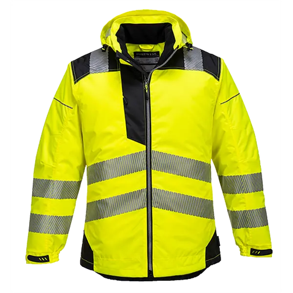 Portwest T400YBRM Vision Reflective Hi-Vis Rain Jacket - Medium